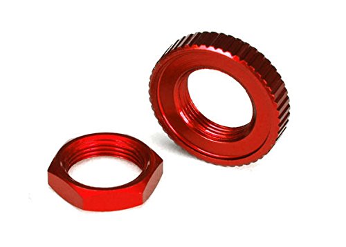 Traxxas 8345R Aluminum Servo Saver Nuts, Red-Anodized (Hex (1) Serrated (1))