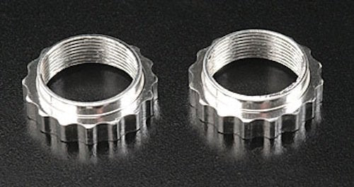 GH 02256 Silver Aluminum Shock Spring Adjuster Nuts: 1/10 Revo 2.5/3.3