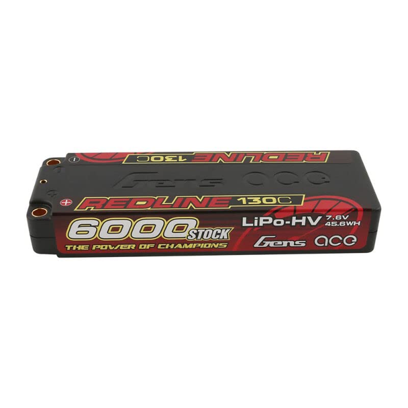 Gens Ace 60002S13L5 7.6V 6000mAh 2S 130C  High Voltage Lipo Battery: 5.0mm BULLET