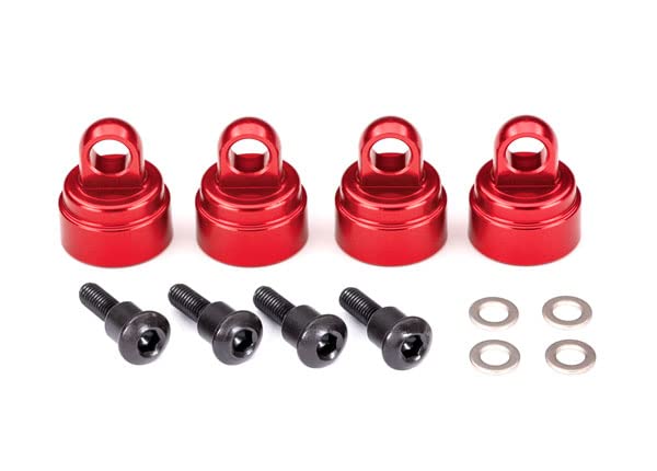 Traxxas 3767X-FINAL Red Aluminum Shock Caps (4) Fits Ultra Shocks