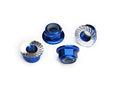 Traxxas 8447X Nuts, 5mm Flanged Nylon Locking Serrated, Blue Anodized Alum (4)