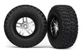 Traxxas 5877 Split Chrome/Black Wheel/Mud-Terrain T/A Tires/2 Front Slash 2wd