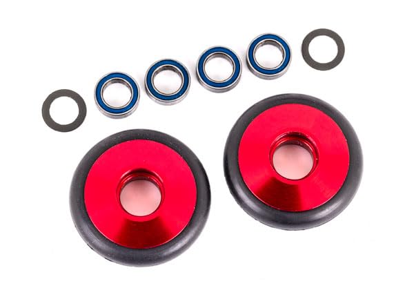 Traxxas 9461R Wheels, Wheelie Bar, 6061-T6 Aluminum (Red-Anodized) (2)