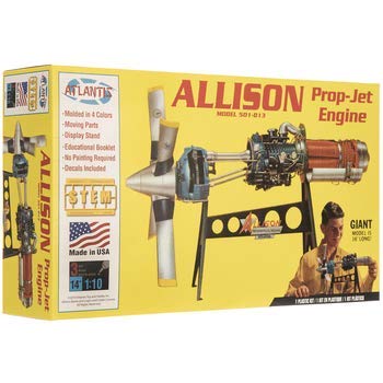 Atlantis 1551 1/10 Allison 501-D13 Prop Jet Engine Model Kit Moving Parts