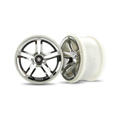 Traxxas 3774 Chrome Twin Spoke 2.8" Wheels (2): Rear Electric