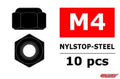 Corally 3101-40-6 Steel Nylstop Nut M4 - Black Coated - 10pcs