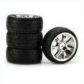 DuraTrax DTXC2813 7-Spoke Chrome 2mm Off-Set, ST Radial (4)