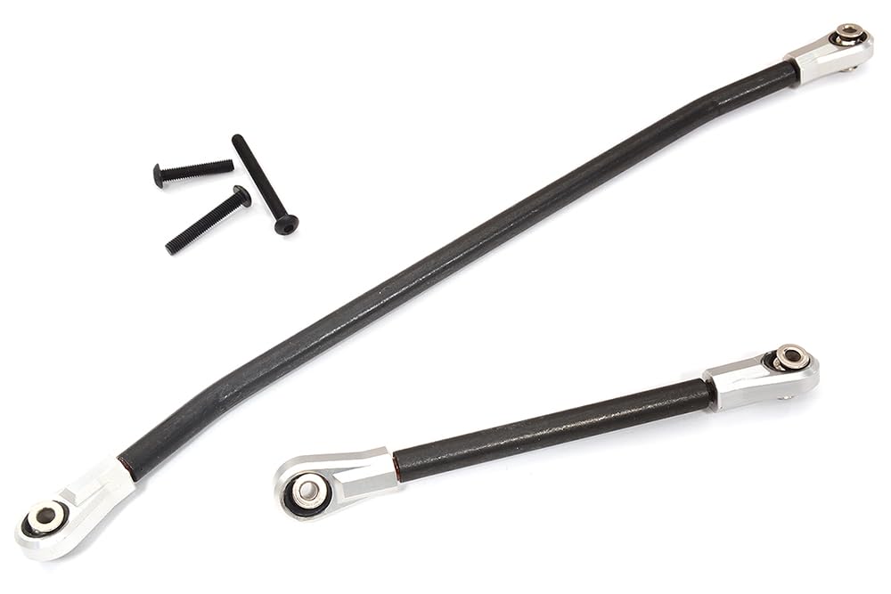 Integy C32405SILVER Alloy Machined HD Steering Linkages (2): Losi LMT