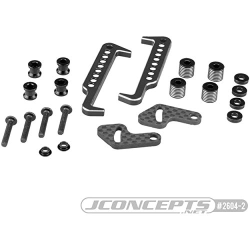 J Concepts 2604-2 Swing Operated Battery Retainer Set, Black, for B6.1