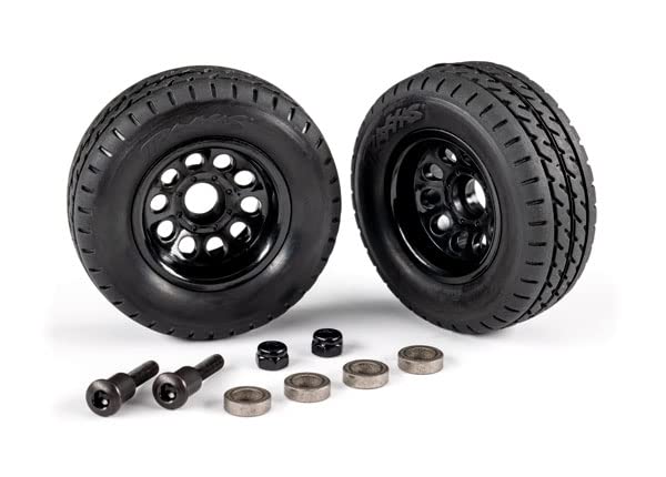 Traxxas 9797-FINAL TRX-4M Trailer Wheels Tires (2) Mounting Hardware Utility Trailer