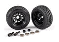 Traxxas 9797-FINAL TRX-4M Trailer Wheels Tires (2) Mounting Hardware Utility Trailer