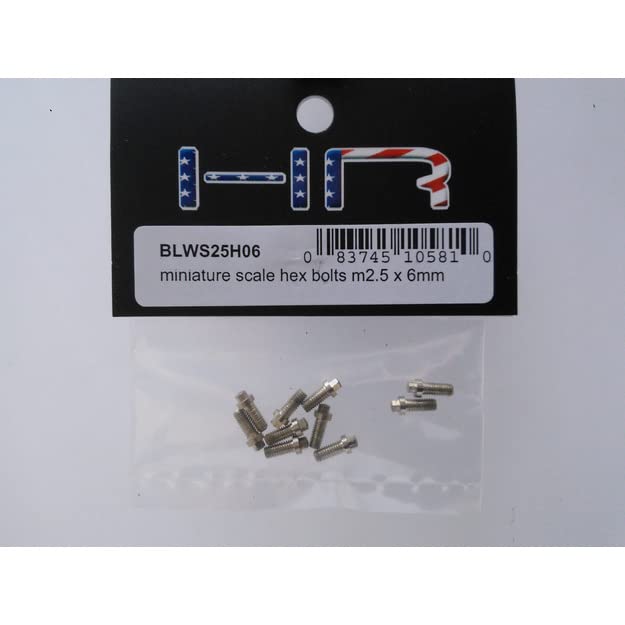 Hot Racing BLWS25H06 Miniature Scale Hex Bolts M2.5 X 6mm