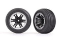 Traxxas 3771X Tires & Wheels 2.8 RXT Black & Satin Wheels, Ribbed Tires (2): Electric Front