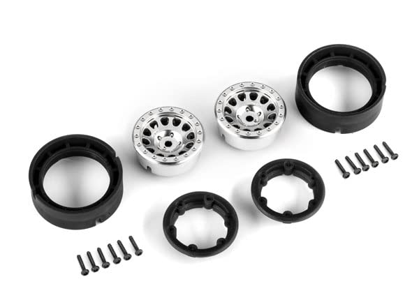 Traxxas 9781-SATIN Wheels, 1.0', Method Wheels 105 (Satin Chrome, Beadlock) (2)