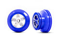 Traxxas 5870A SCT Chrome/Blue Beadlock Wheels, Dual Profile (2.2 Outer) (2)