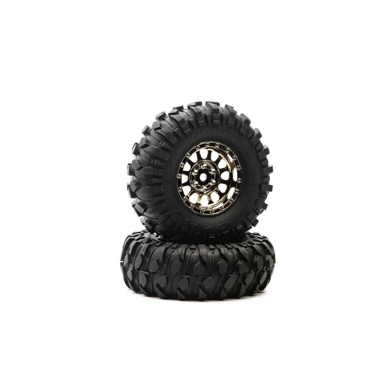 DuraTrax DTXC4075 Class 1 Showdown CR C3 Mntd 1.9" Tires, Black Chrome Wheels (2)