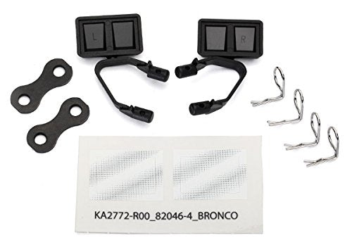 Traxxas 8073 Black Side Mirrors(2) Retainers(2) Body Clips(4): 1/10 TRX-4