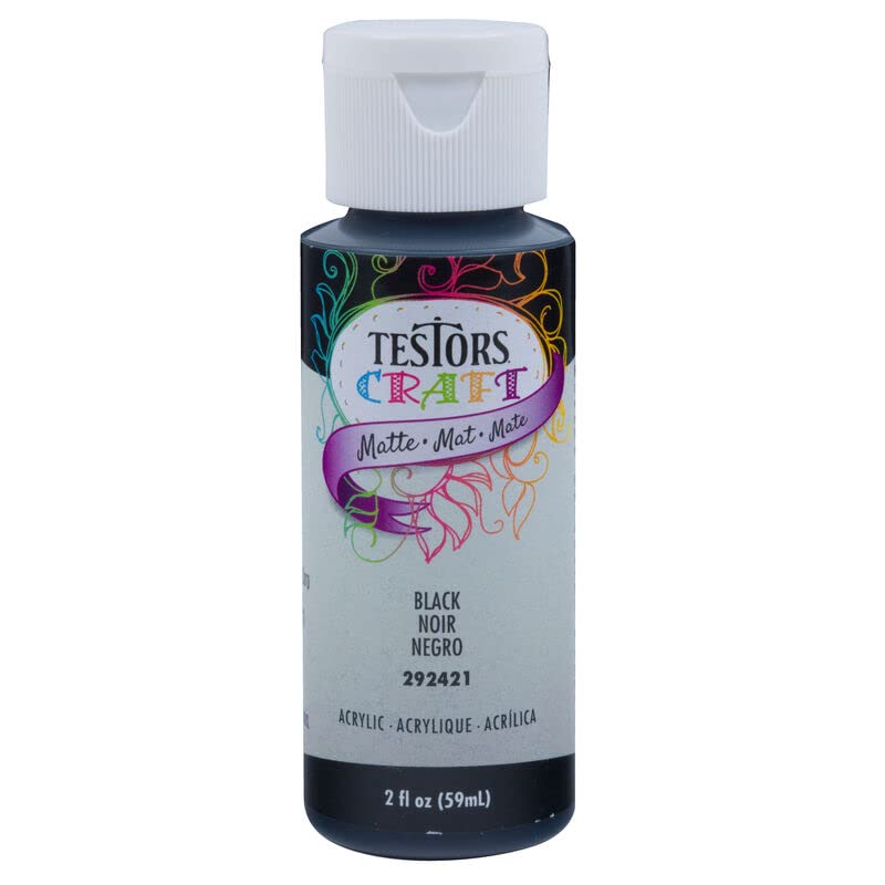 Testors 292421A 2oz Acrylic Craft Paint - Matte Black