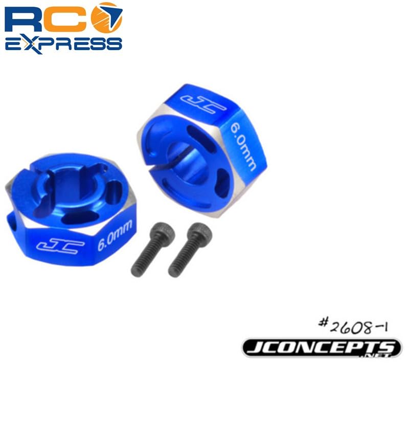 J Concepts 26081 6mm Lightweight Hex Adaptor for B6 & B6D-Blue