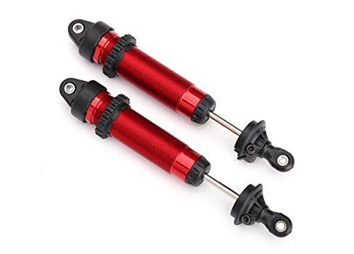 Traxxas 8450R Shocks, GTR 134mm, Red Aluminum (Front, Threaded, Assembled) (2)