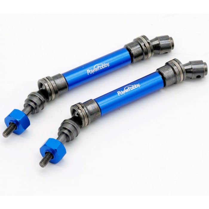 Power Hobby PHTRX410 Front Steel Driveshaft / CVD, Blue, fits Traxxas Slash 4x4, Stampede 4x4