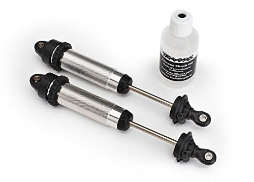 Traxxas 8450 Shocks, GTR 134mm, Silver Aluminum (Front, Threaded) (2)