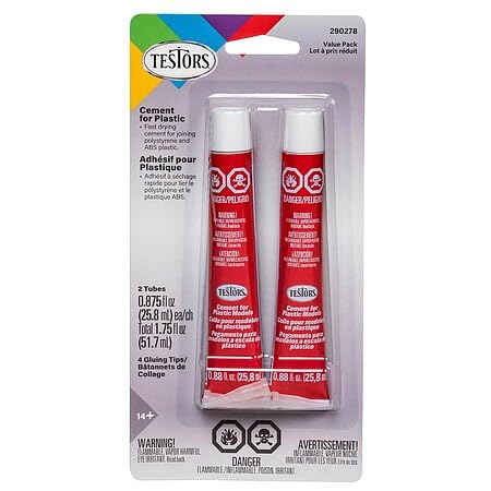 Testors 290278 Cement for Plastics 7/8 oz Tube 2 Pack