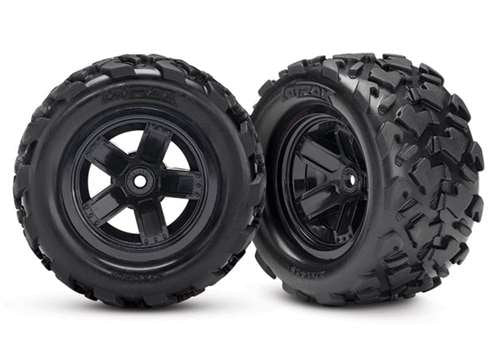 Traxxas 7672 Mounted & Glued Tires & Wheels(2) 12mm: 1/18 LaTrax Teton