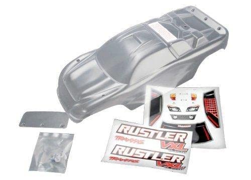 Traxxas 3714 Truck Body Clear with Decals, Wing & Hardware: Rustler VXL