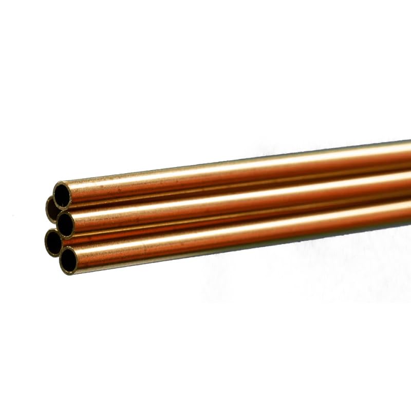 K & S Metals 1145 Round Brass Tube: 1/8" OD x 0.014" Wall x 36" Long