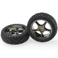 Traxxas 2479A-FINAL Black Chrome Tracer Wheels w/ Anaconda Tires Front Bandit (2)