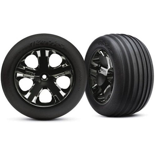 Traxxas 3771A Black-Chrome All-Star 2.8 Wheel/Alias Tire/2 Fr Rustler VXL XL5