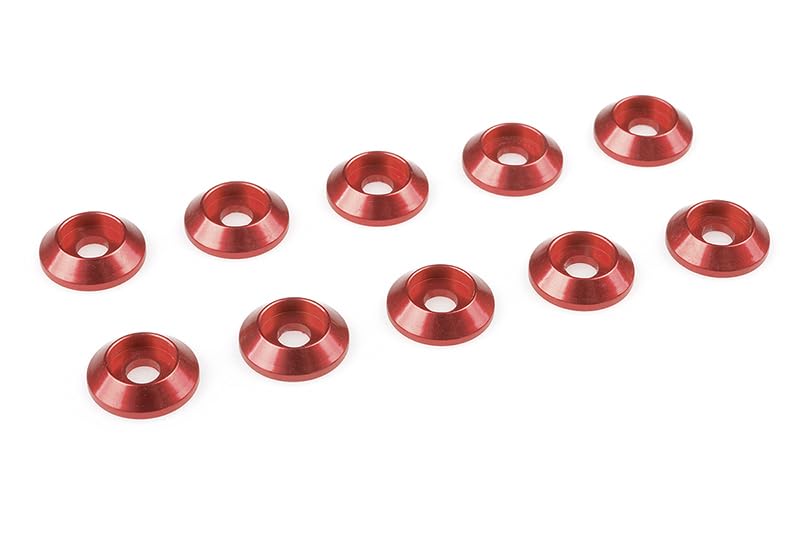 Corally 3213-30-5 Red Aluminum Washer for M3 Flat Head Screws, OD=8mm