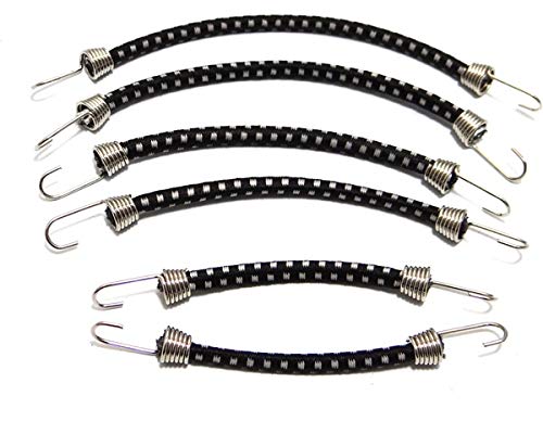 Hot Racing ACC468C01 1/10 Scale Bungee Cord Set (6) Black W/ White