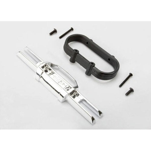 Traxxas 5336A Gloss Chrome Rear Bumper & Mount Revo 2.5 & 3.3