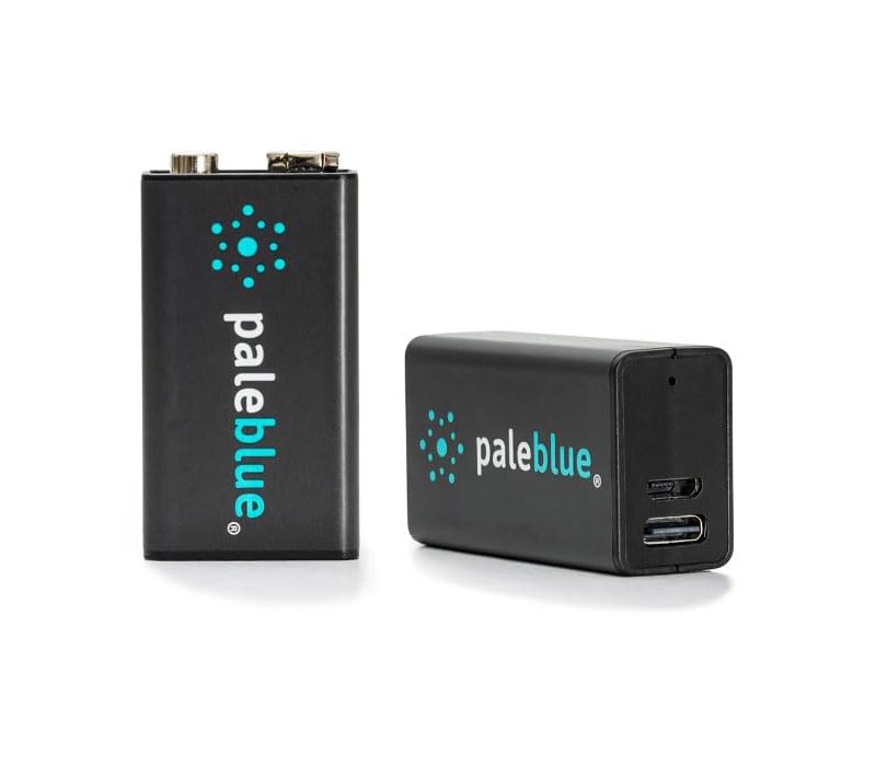 Pale Blue Earth PB9VC Pale Blue Lithium Ion Rechargeable 9V Batteries 2pk