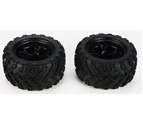 DHK Hobby 8384-001 Tires, Mounted on Black Wheels (2pc) - Zombie