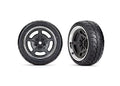 Traxxas 9372 Tires/Wheels Black with Chrome, 1.9' Response Tires, Fr (2)