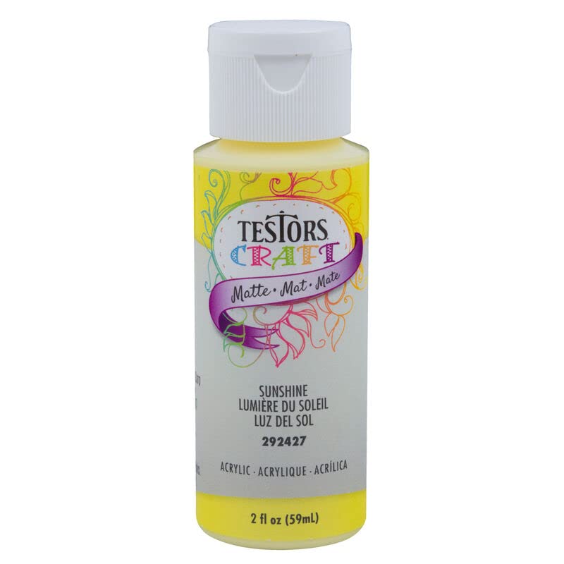 Testors 292427A 2oz Acrylic Craft Paint - Matte Sunshine