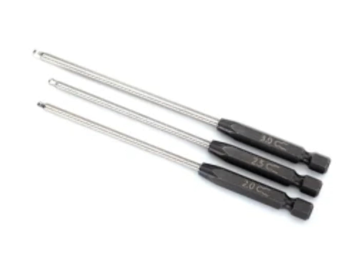 Traxxas 8716X Speed Bit Set, Hex Driver, 3-Piece Ball-End, 1/4' Drive