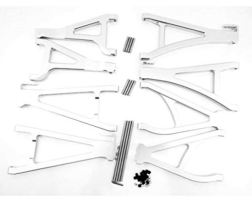 Hot Racing RVO5467M08 Aluminum Complete Arm Set (8)(Silver) - Tra Summit Revo E-revo