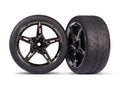 Traxxas 9371 Tires/Wheels Split-Spoke Black Chrome, 2.1' Response Tires, R (2)