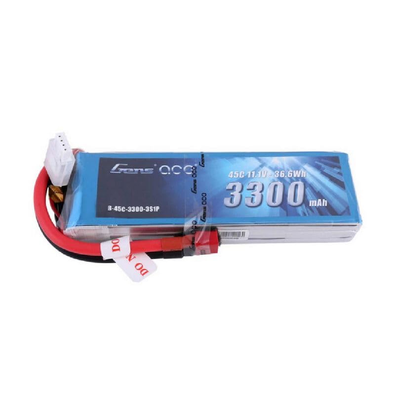 Gens Ace 33003S45D 3300mAh 11.1V 45C 3S1P Lipo Battery Pack w/ Deans