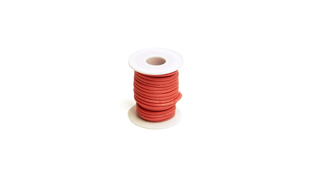 Racers Edge 1202 14 Gauge Silicone Ultra-Flex Wire; 25' Spool (Red)