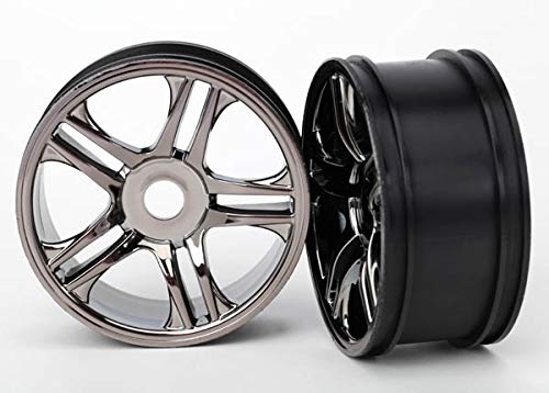 Traxxas 6476 Rear SS Split-Spoke Black-Chrome Wheels (2): 1/7 XO-1 / X0-1