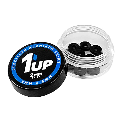 1UP Racing 80404 3x8x2mm Precision Aluminum Shims, Black (10pcs)
