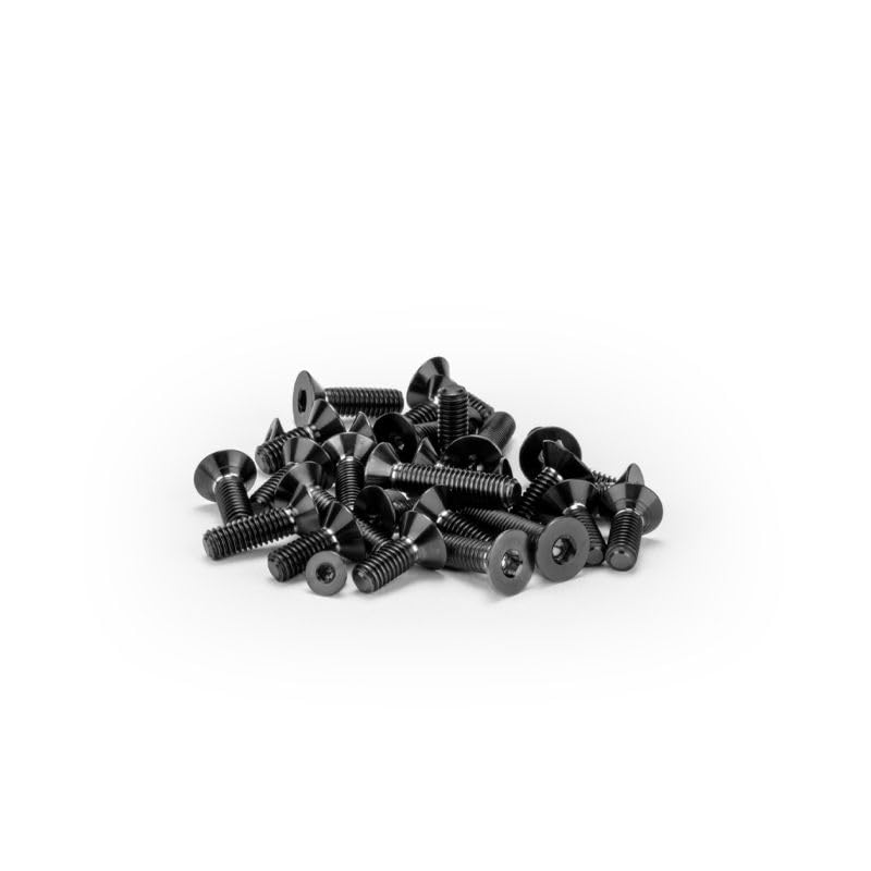 J Concepts 51392 RC10B7 Titanium Screw Set, Lower, Black, 28pc