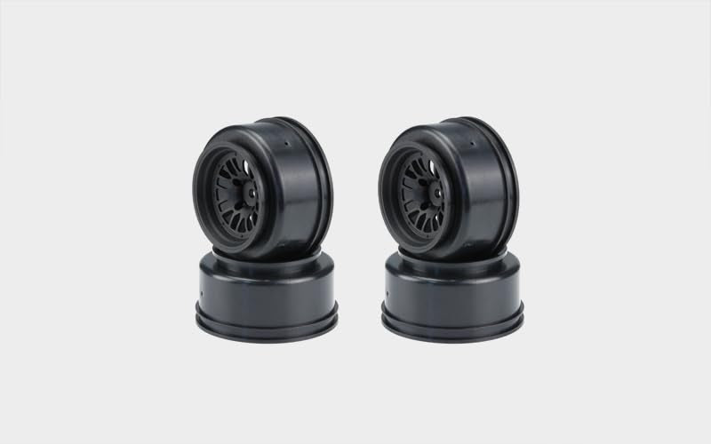 Carisma 16391 Multi Spoke Rear Drag Spec Racing Wheels BLK (4) 12mm Hex