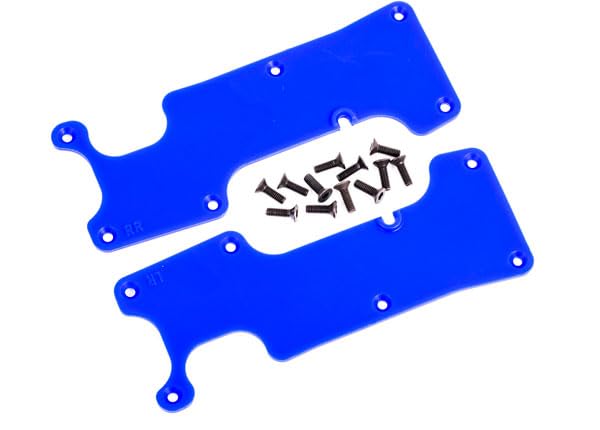 Traxxas 9634X Suspension Arm Covers, Blue, Rear (Left and Right)/ 2.5x8 CCS (12)