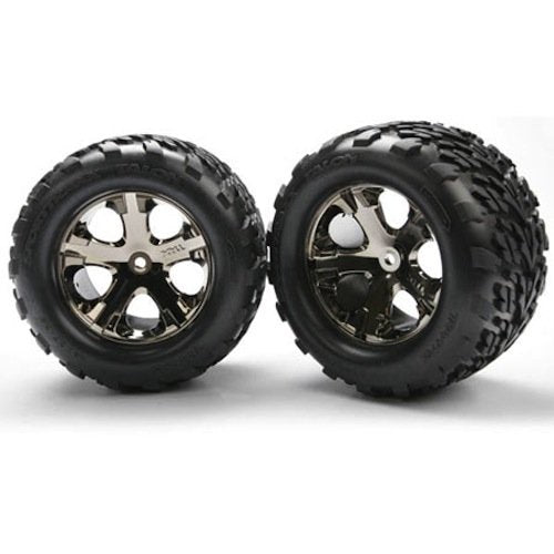 Traxxas 3668A All-Star Black Chrome Wheels w/ Talon Tires (2) – Stampede VXL